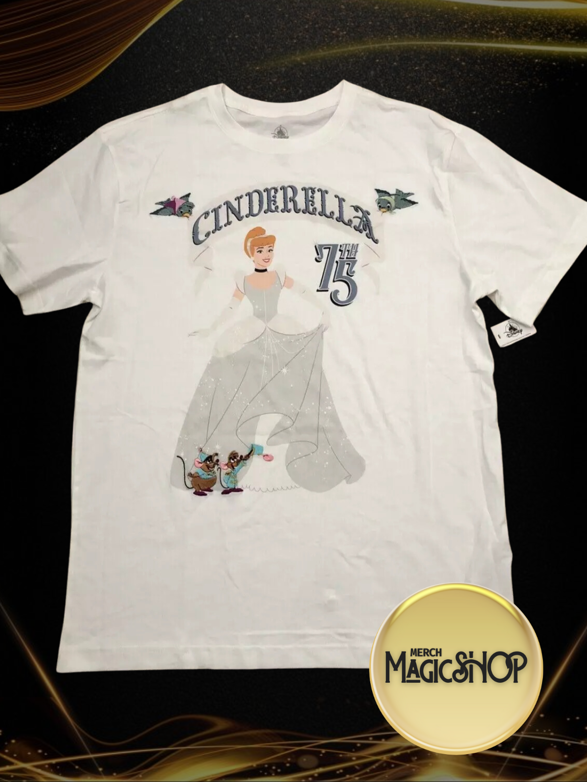 2025 Disney Parks Cinderella 75th Anniversary Embroidered T-Shirt