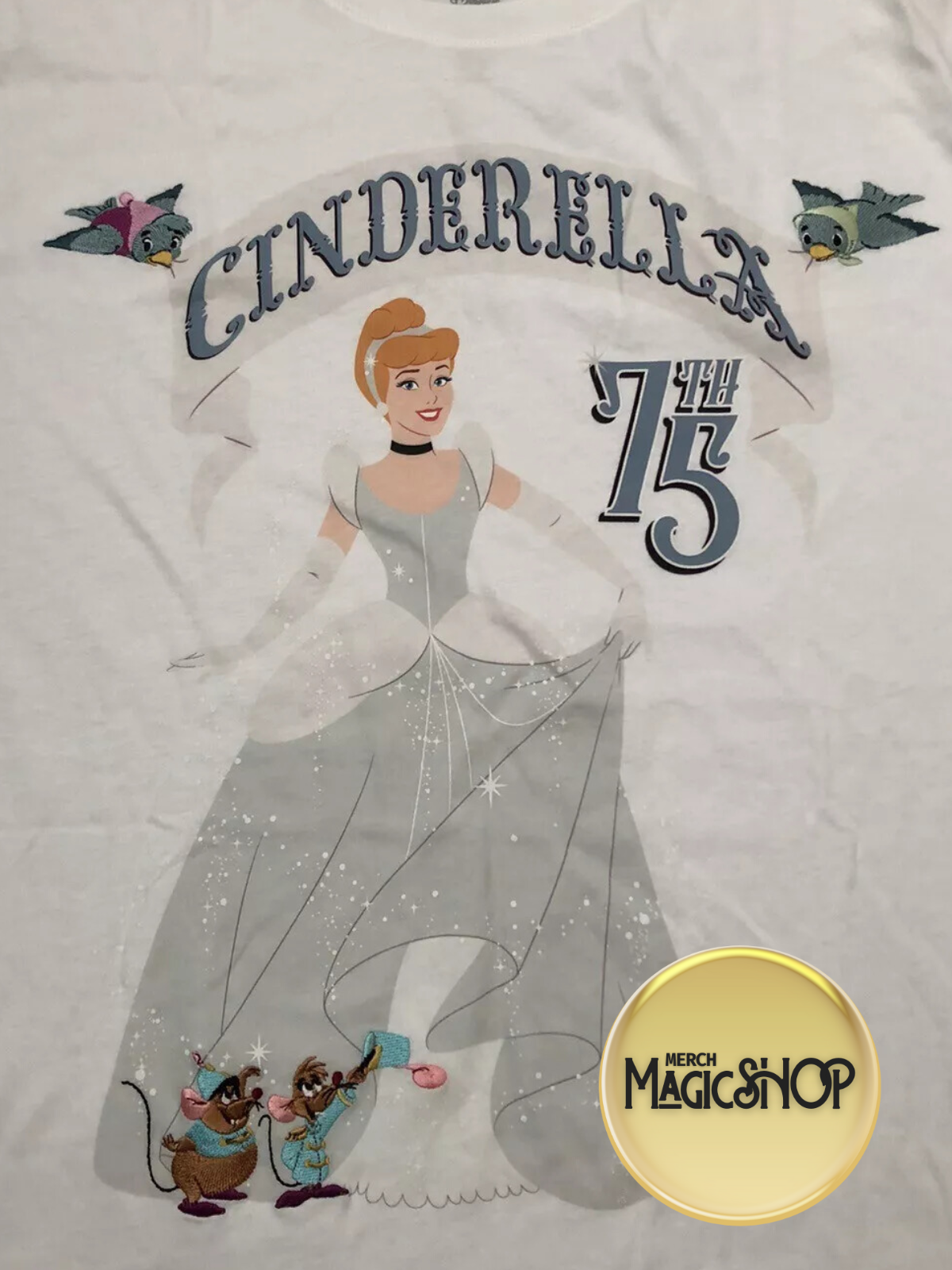 2025 Disney Parks Cinderella 75th Anniversary Embroidered T-Shirt