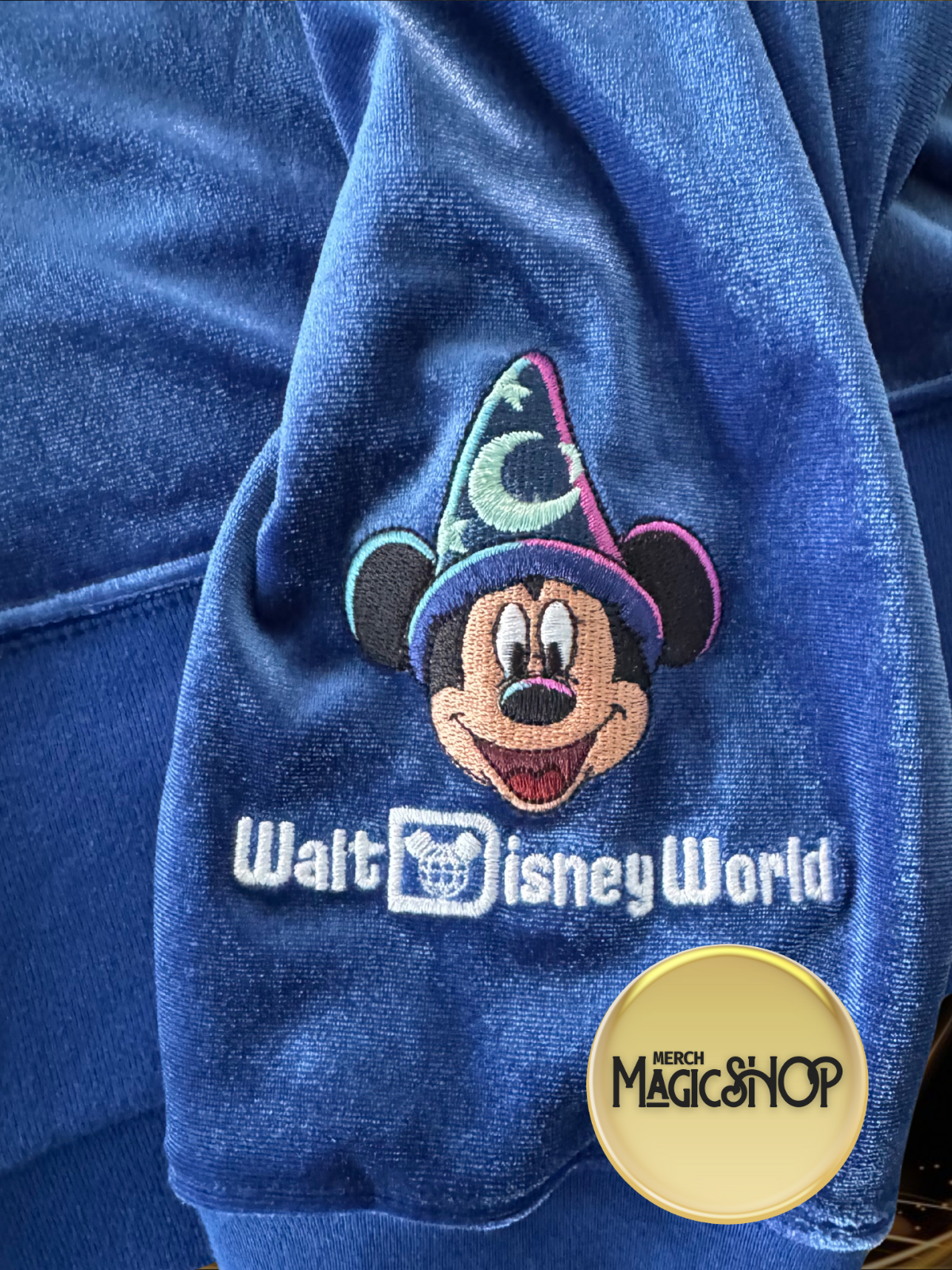 2025 Walt Disney World Constellation Sorcerer Mickey Velvet Zip Hoodie Sweatshirt