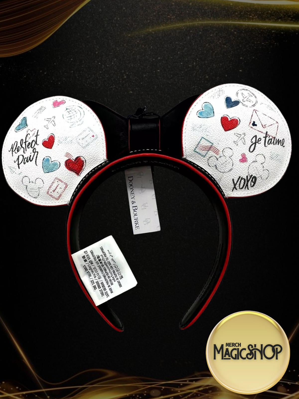 2025 Disney Parks Dooney & Bourke Mickey Minnie Valentines Day Ears Headband