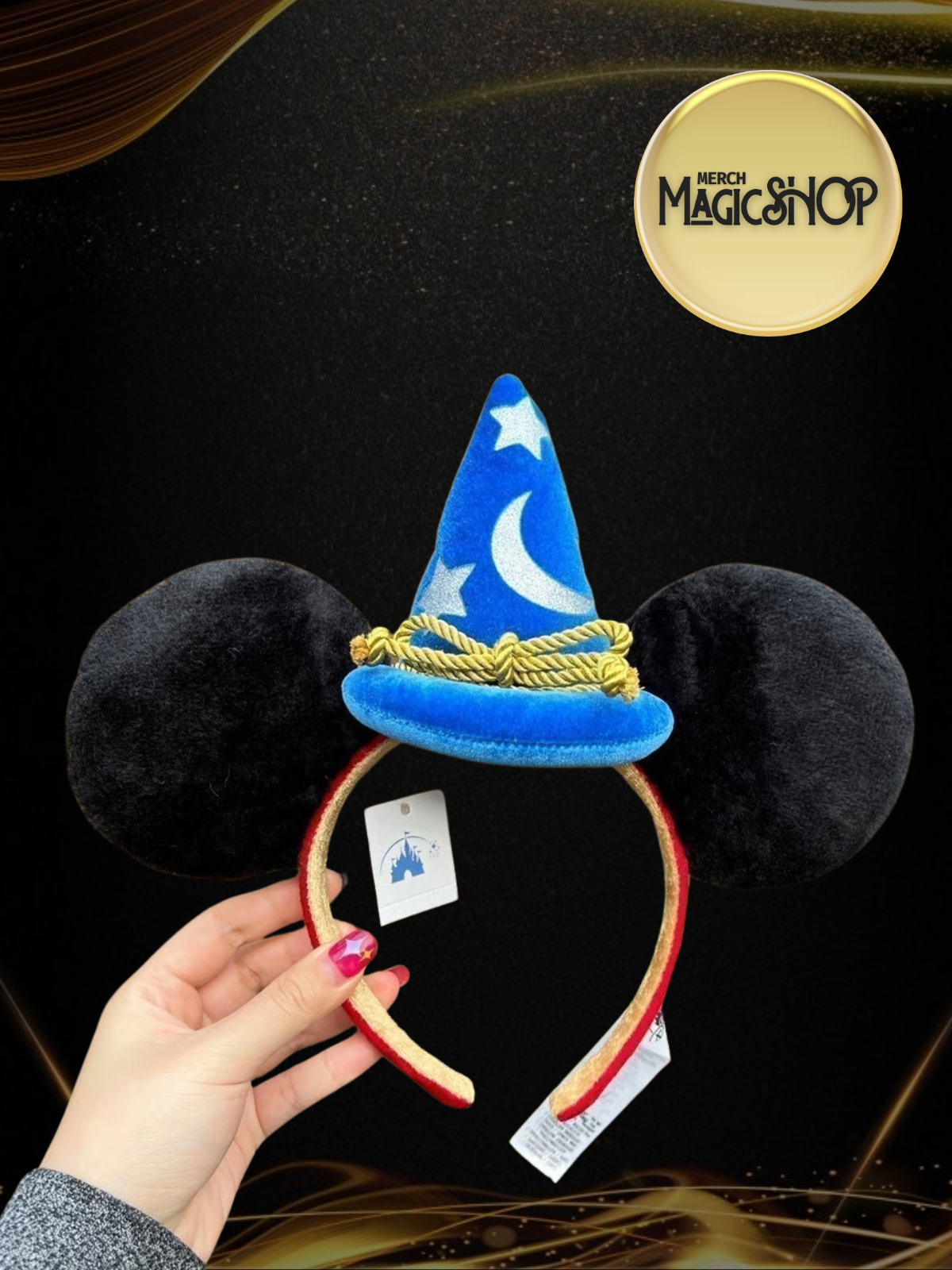 2025 Disney Parks Sorcerer Mickey Mouse Fantasia Hat Ear Headband