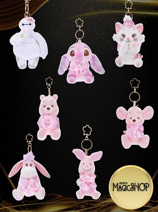 2025 Disney Japan Plush Keychain Cherry Blossom Sakura Pink Collection