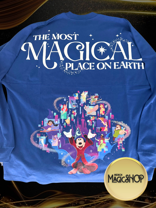 2025 Disney Parks WDW Spirit Jersey Sorcerer Mickey The Most Magical Place Blue